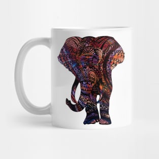 Intricate Asian Elephant Colorful Illustration Mug